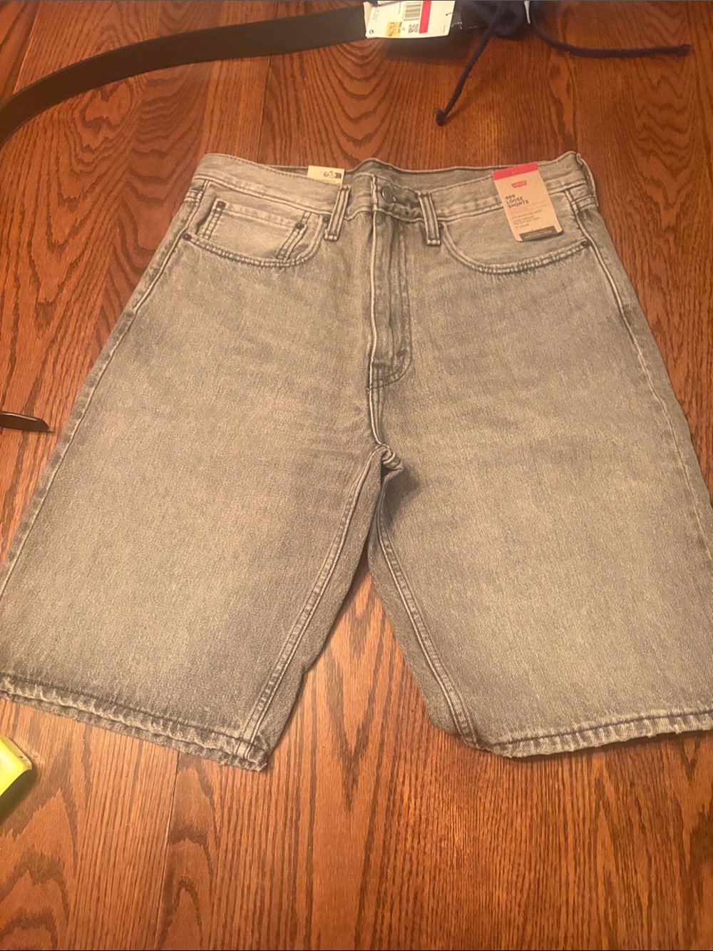 Levi's Light Gray Denim Jean Shorts - Straight Cut